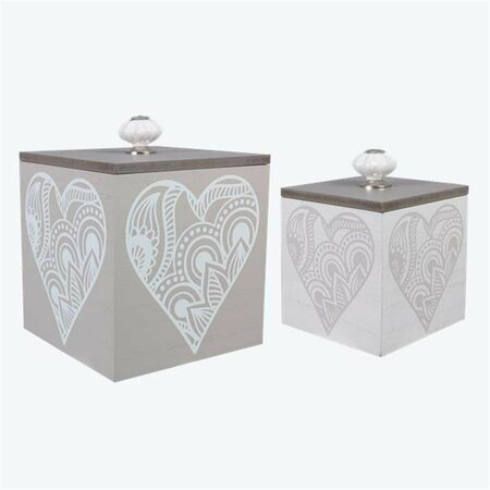 YOUNGS Wood Wedding Nested Boxes Set - 2 Piece 21704